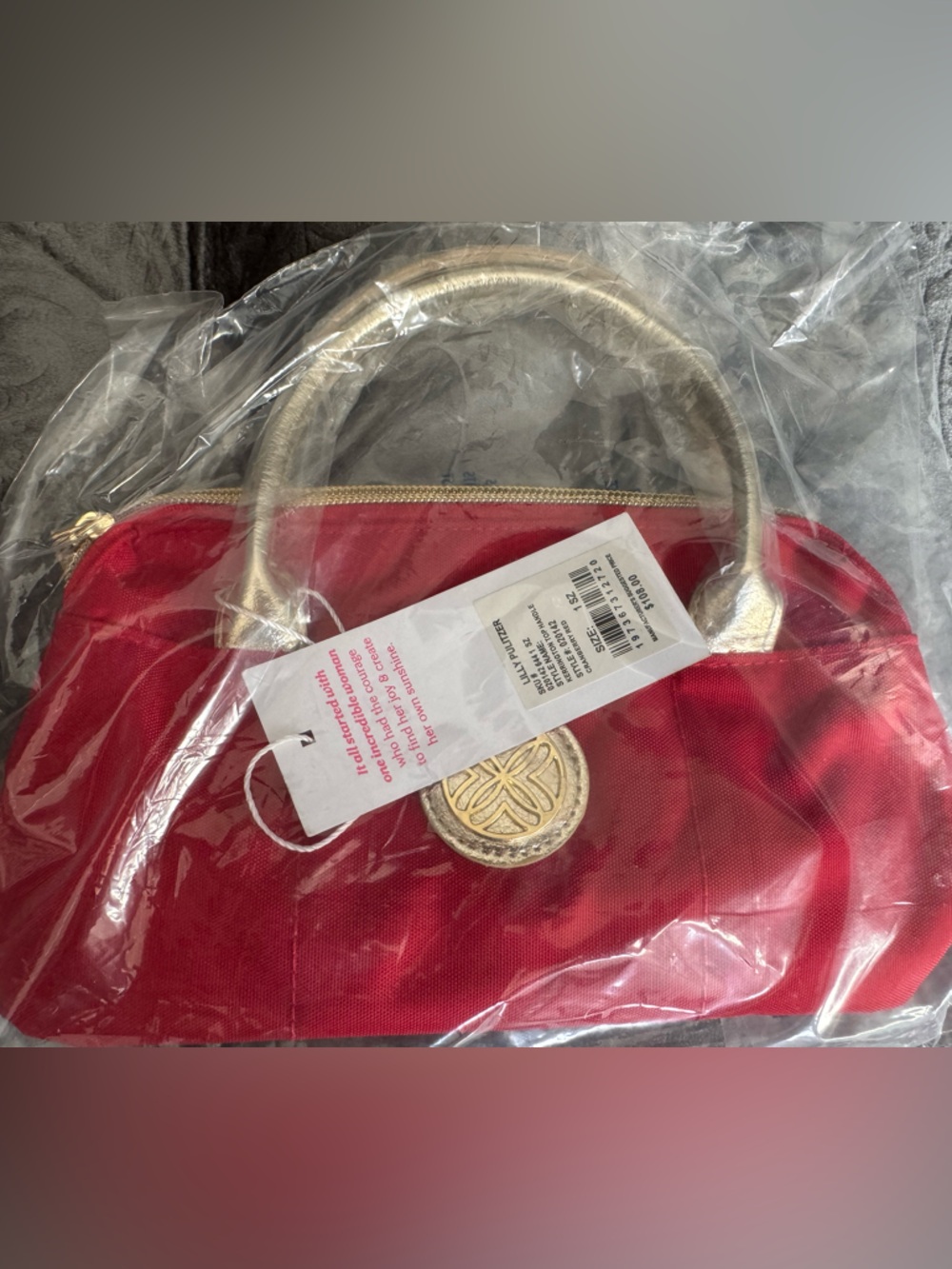 NWT Lilly Pulitzer Kerrington Top Handle Mini Bag “Cranberry Red” - Picture 6 of 7